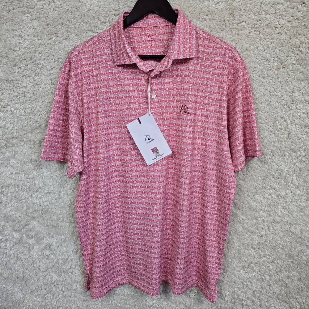 Rhoback Bryant-Denny Stadium Polo Mens Large Red Performance Gameday Preppy
